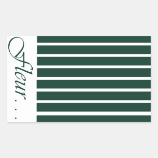 Rectangulaire Signature Stripe Closure Sticker Tropical Modern