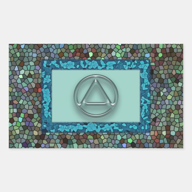 Rectangulaire Sobre Sobriety Recovery Circle Triangle Sticker (Devant)