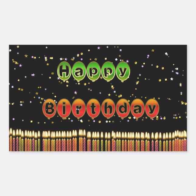 Rectangulaire Sticker à ballets d'anniversaire (Devant)