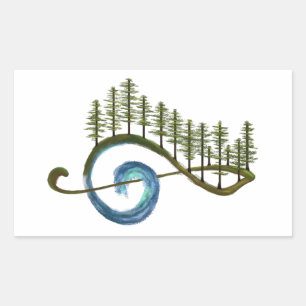 Rectangulaire Sticker à clé de sol musicale