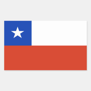 Rectangulaire Sticker à drapeau du Chili