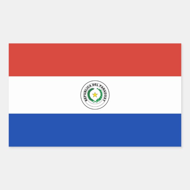 Rectangulaire Sticker à drapeau Paraguay* (Devant)