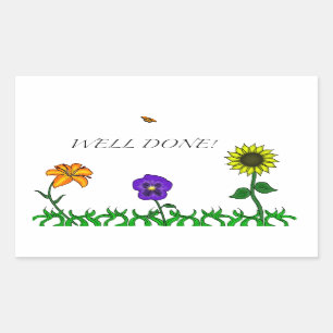 Rectangulaire sticker à fleurs bien fait