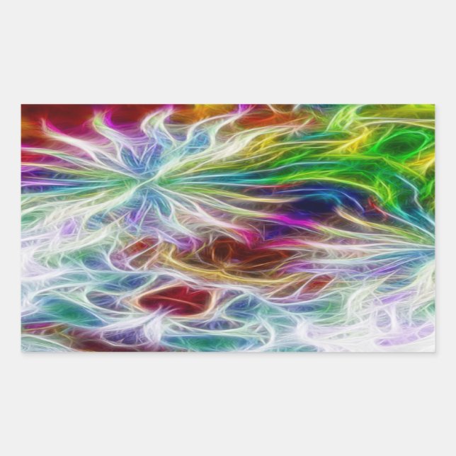 Rectangulaire Sticker à fleurs fractales (Devant)