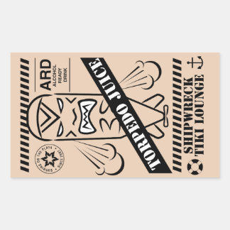 Rectangulaire Sticker à jus de torpille