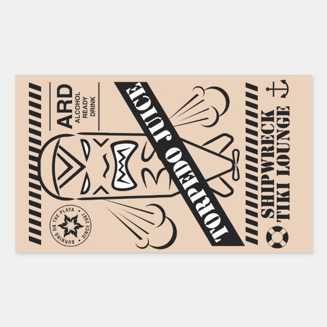 Rectangulaire Sticker à jus de torpille (Devant)