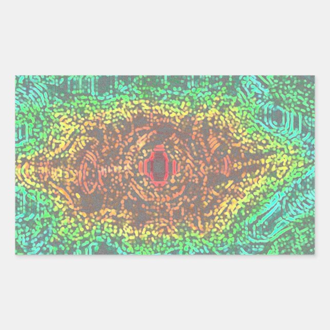 Rectangulaire Sticker à motifs arc-en-ciel (Devant)