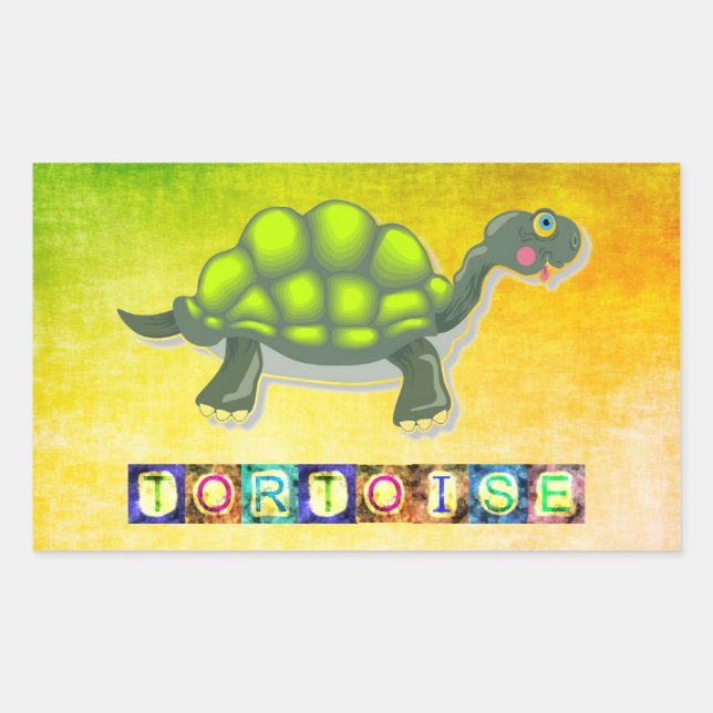 Rectangulaire Sticker à tortue (Devant)
