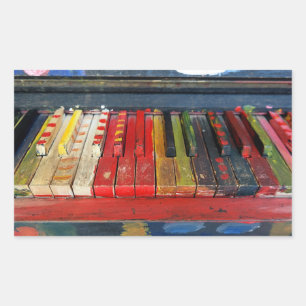 Rectangulaire Sticker à touches de piano peintes de couleur