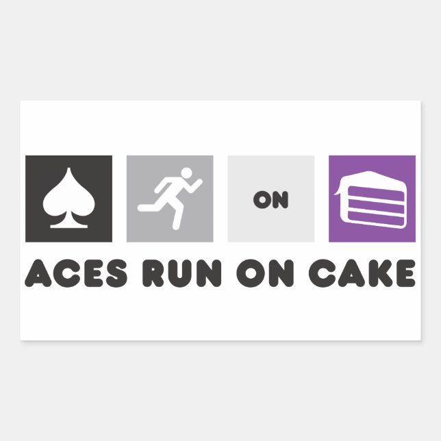 Rectangulaire Sticker Aces Run on Cake (Devant)