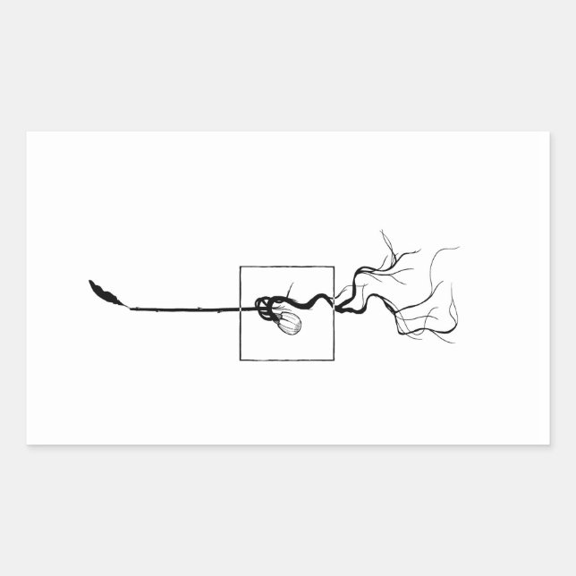 Rectangulaire Sticker Acorn Sprout (Devant)