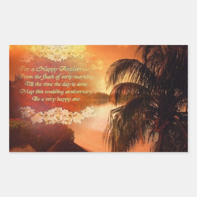 Rectangulaire Sticker Anniversaire (Devant)