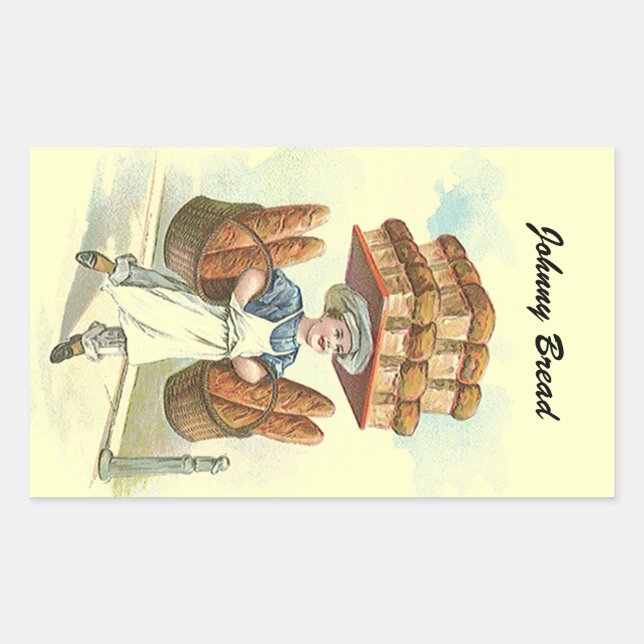 Rectangulaire Sticker Antique Fun Pain Baker Chef Personnaliser (Devant)