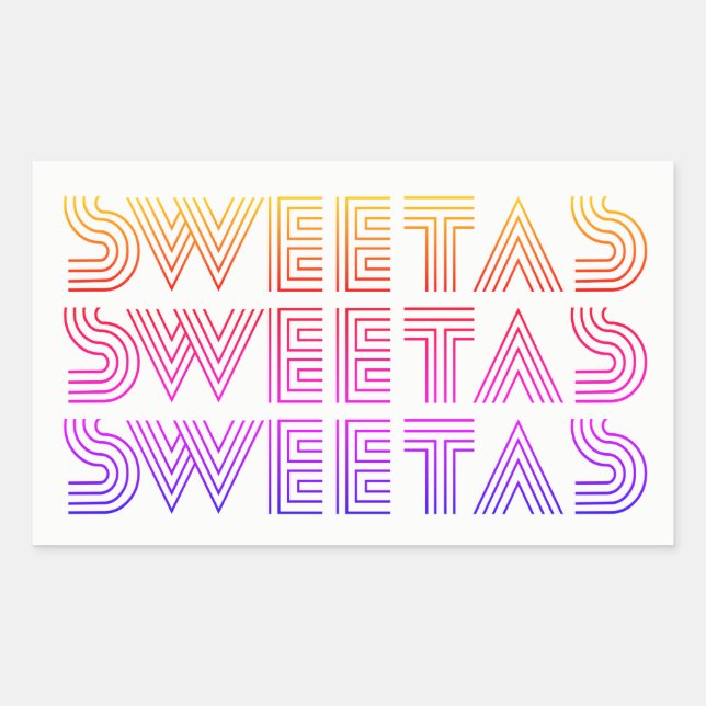 Rectangulaire Sticker arc-en-ciel "Sweet As" (Devant)