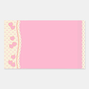 Rectangulaire Sticker Arrière - plan de coeur rose