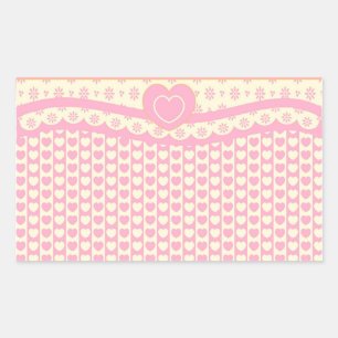 Rectangulaire Sticker Arrière - plan de coeur rose