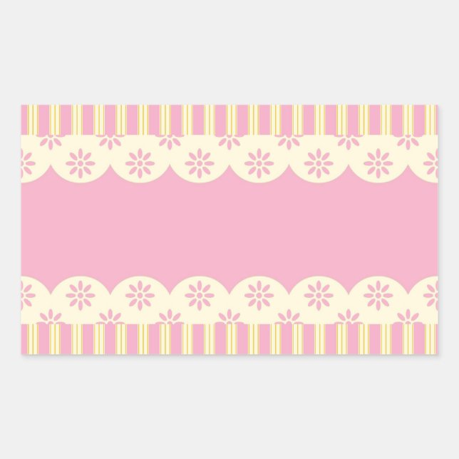 Rectangulaire Sticker Arrière - plan Eyelet Rose (Devant)