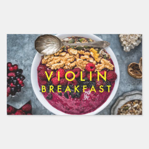 Rectangulaire Sticker avec logo Violin Breakfast