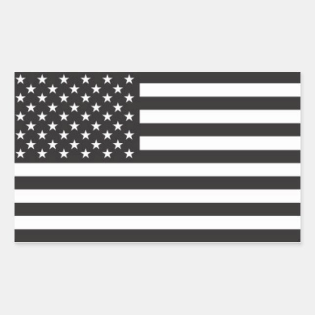 Rectangulaire Sticker Black & White American Flag de l'équipe ro (Devant)