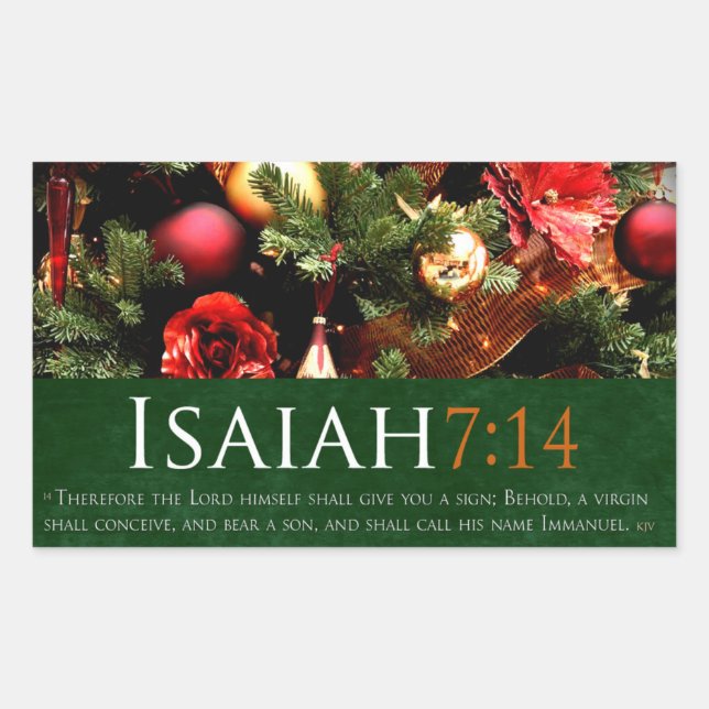 Rectangulaire Sticker cadeau de Noël customisé religieux (Devant)