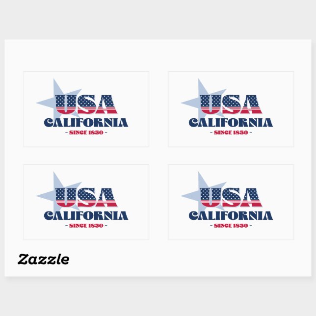 Rectangulaire Sticker California My Home State (Feuille)
