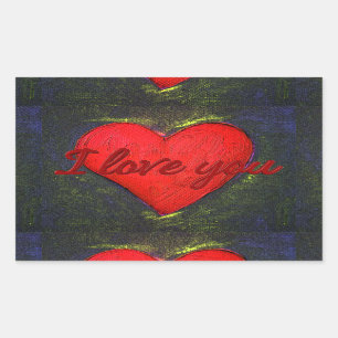 Rectangulaire Sticker Cardiaque Peint