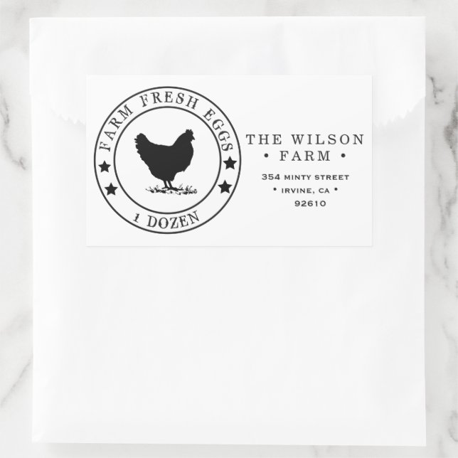 Rectangulaire Sticker d'adresse en carton d'oeuf de ferme Best S (Sac)