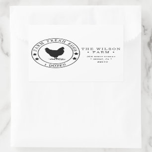 Rectangulaire Sticker d'adresse en carton d'oeuf de ferme Best S