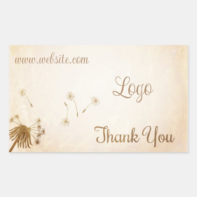 Rectangulaire Sticker Dandelion Custom Business Logo (Devant)