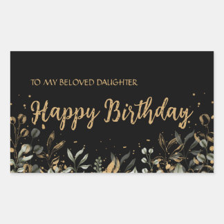 Rectangulaire Sticker d'anniversaire Black Gold