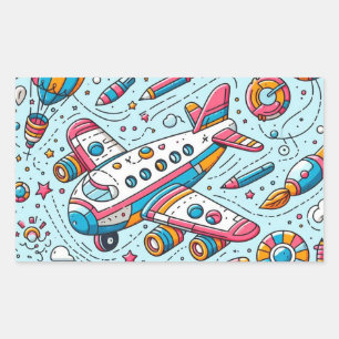 Rectangulaire Sticker d'anniversaire de l'avion