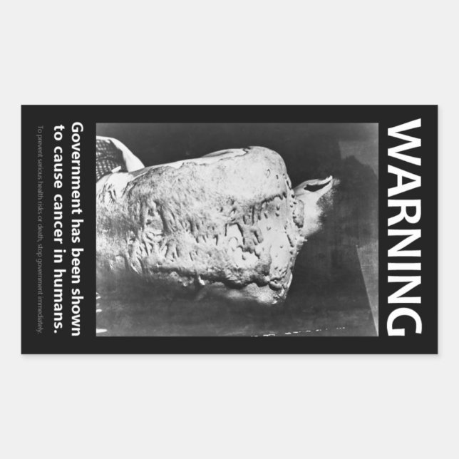 Rectangulaire Sticker d'avertissement du gouvernement (Devant)