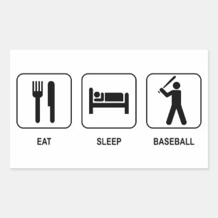 Rectangulaire Sticker De Baseball De Sommeil