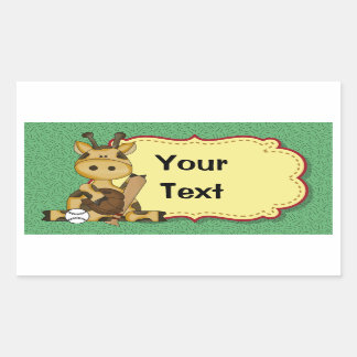 Rectangulaire Sticker de baseball Giraffe