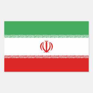 Rectangulaire Sticker de décal du drapeau iranien