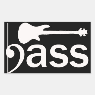 Rectangulaire Sticker de guitare basse stylisée