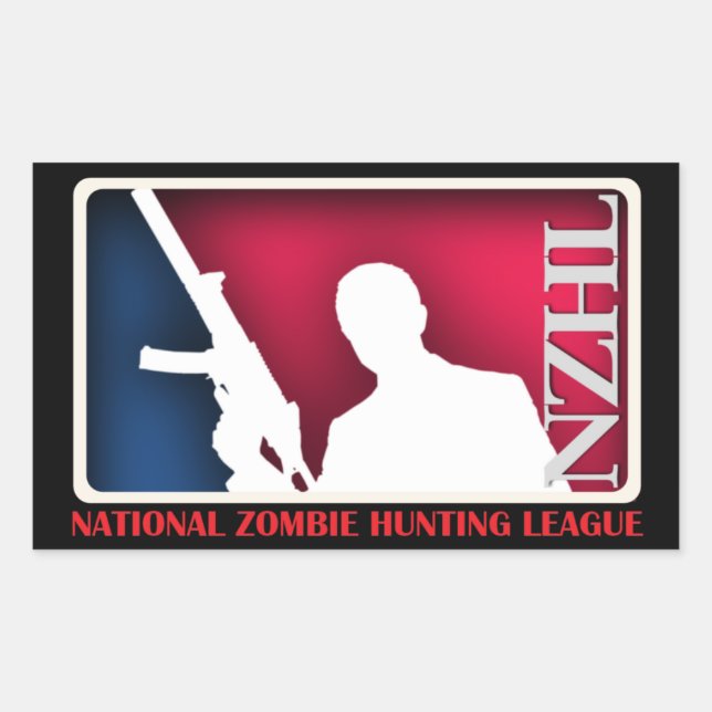 Rectangulaire Sticker de la Ligue nationale de chasse zombie (Devant)