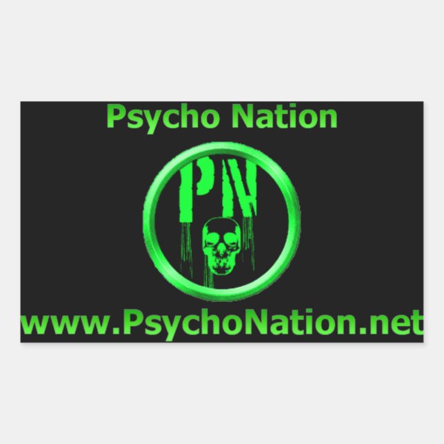 Rectangulaire Sticker de la nation Psycho (Devant)