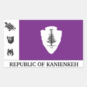 Rectangulaire Sticker de la République de Kanienkeh (nation moha