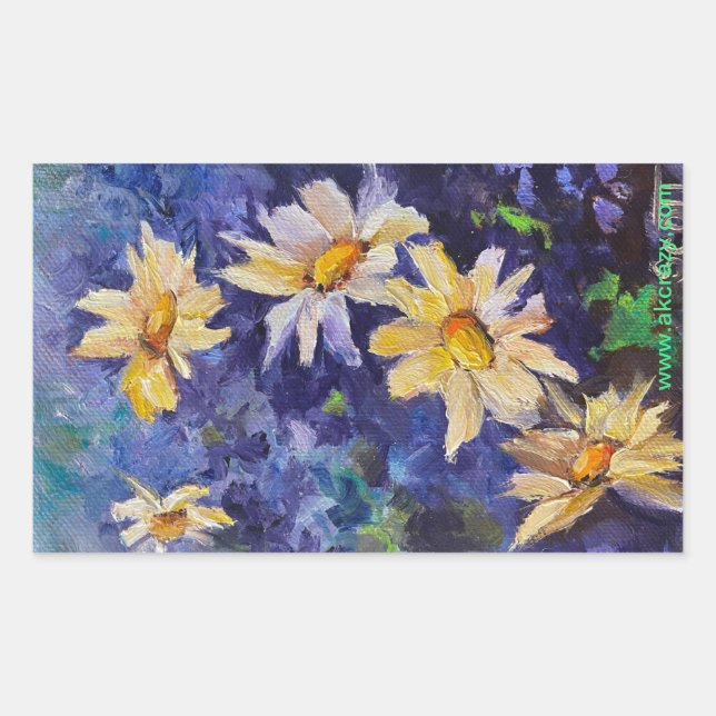 Rectangulaire Sticker de l'Alaska Daisies (Devant)