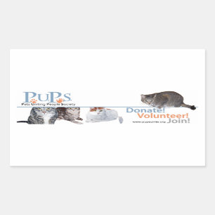 Rectangulaire Sticker de logo PUP avec chats