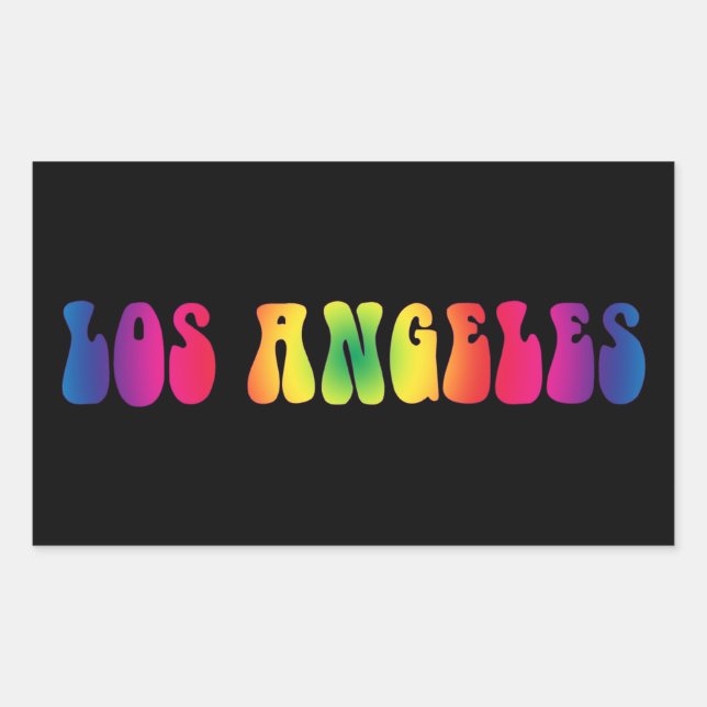 Rectangulaire Sticker de Los Angeles Retro Tie Dye (Devant)