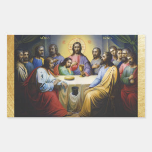Rectangulaire Sticker de Noël pour le Dernier dîner Jésus Christ