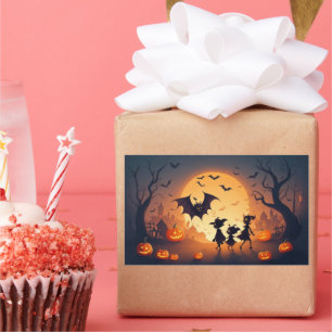Rectangulaire Sticker de nuit d'Halloween