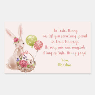 Rectangulaire Sticker de Pâques Bunny Magique Poop Candy Étiquet