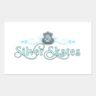 Rectangulaire Sticker de patins en argent rectangle
