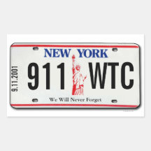 Sticker de plaque de licence 911 Memorial NY 1