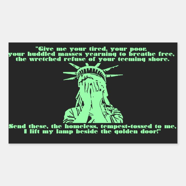 Rectangulaire Sticker de Pleure Liberty (Devant)