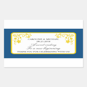 Rectangulaire Sticker de préférence de mariage floral