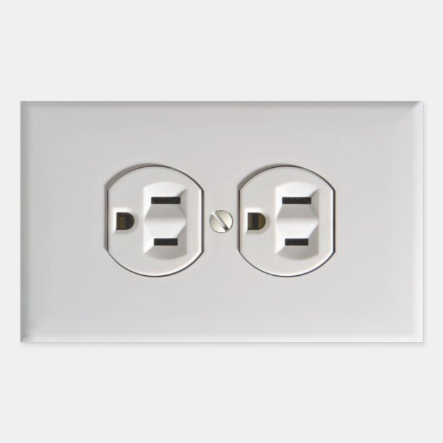 Rectangulaire Sticker de prise électrique faux Prank April Fools (Devant)